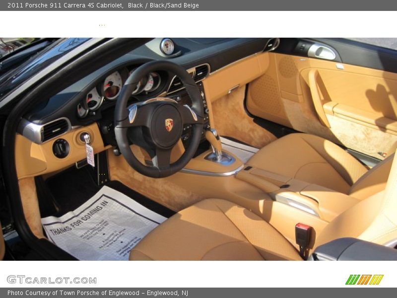 Black / Black/Sand Beige 2011 Porsche 911 Carrera 4S Cabriolet