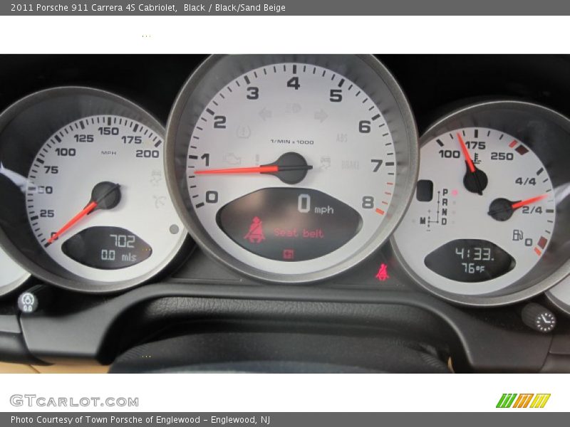 Black / Black/Sand Beige 2011 Porsche 911 Carrera 4S Cabriolet