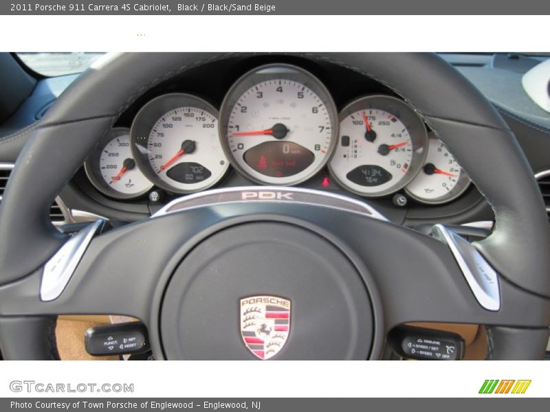Black / Black/Sand Beige 2011 Porsche 911 Carrera 4S Cabriolet