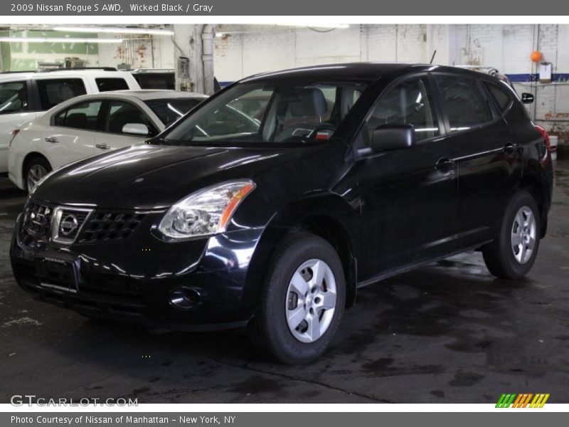Wicked Black / Gray 2009 Nissan Rogue S AWD