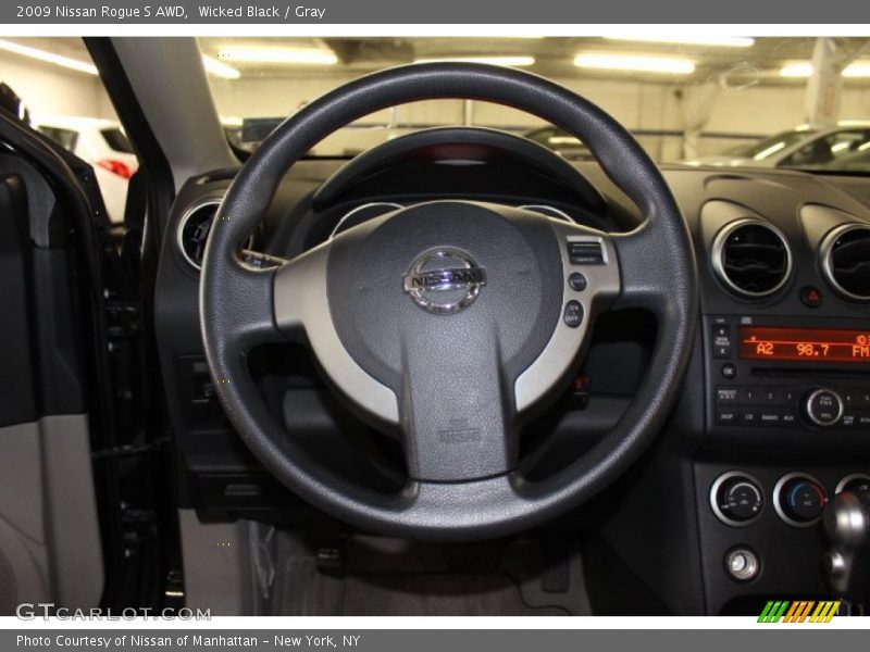 Wicked Black / Gray 2009 Nissan Rogue S AWD