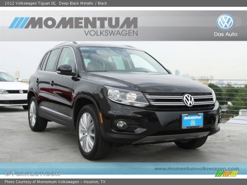 Deep Black Metallic / Black 2012 Volkswagen Tiguan SE