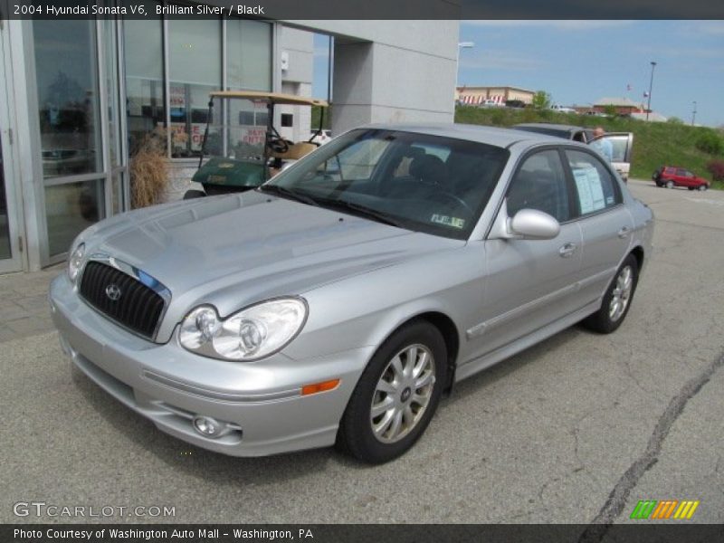 Brilliant Silver / Black 2004 Hyundai Sonata V6