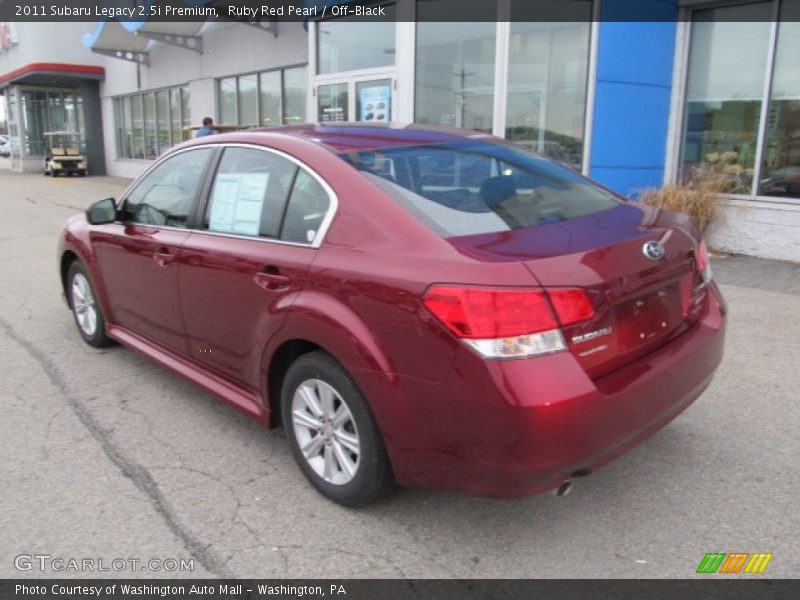 Ruby Red Pearl / Off-Black 2011 Subaru Legacy 2.5i Premium