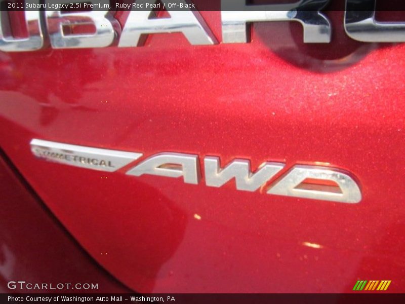 Ruby Red Pearl / Off-Black 2011 Subaru Legacy 2.5i Premium
