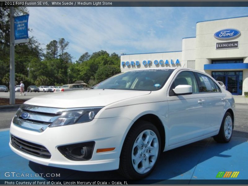 White Suede / Medium Light Stone 2011 Ford Fusion SE V6