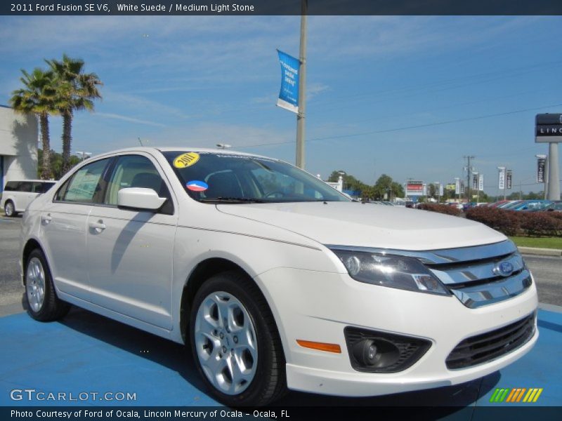 White Suede / Medium Light Stone 2011 Ford Fusion SE V6