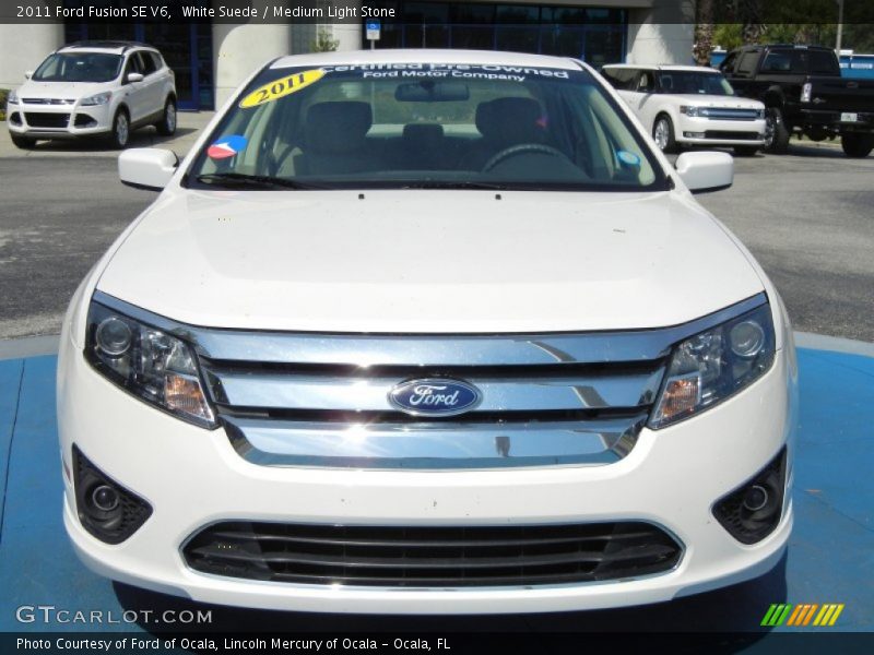 White Suede / Medium Light Stone 2011 Ford Fusion SE V6