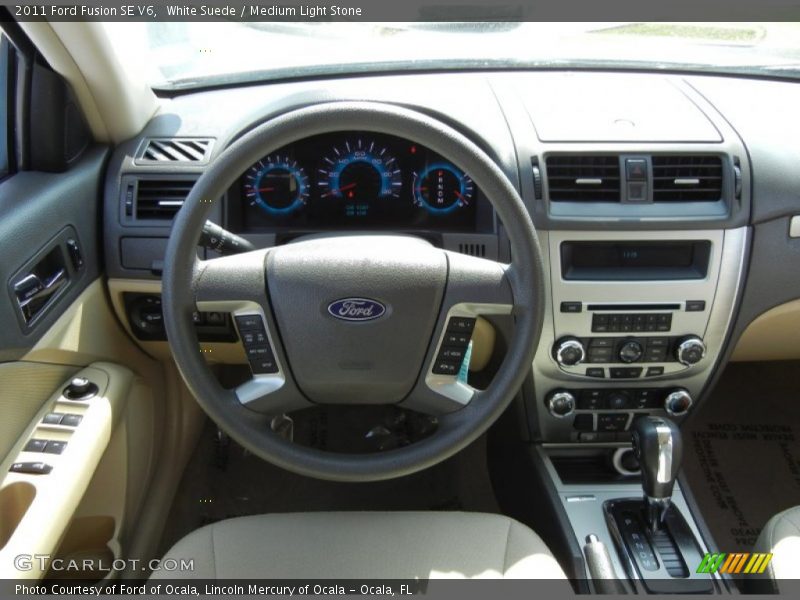 White Suede / Medium Light Stone 2011 Ford Fusion SE V6