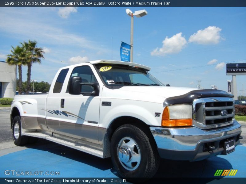 Oxford White / Medium Prairie Tan 1999 Ford F350 Super Duty Lariat SuperCab 4x4 Dually
