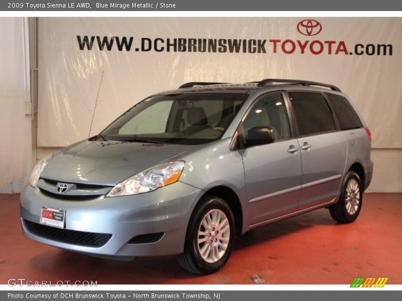 Blue Mirage Metallic / Stone 2009 Toyota Sienna LE AWD