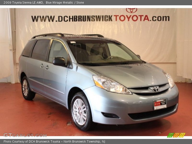 Blue Mirage Metallic / Stone 2009 Toyota Sienna LE AWD
