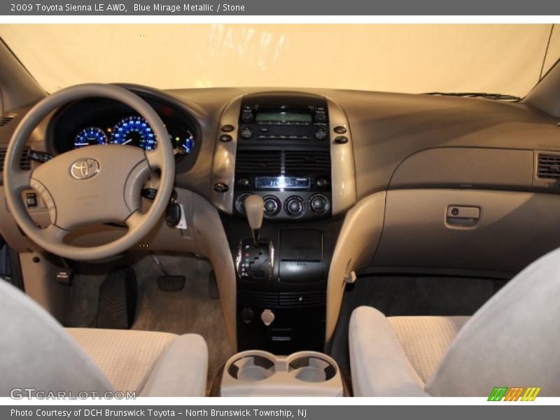 Blue Mirage Metallic / Stone 2009 Toyota Sienna LE AWD