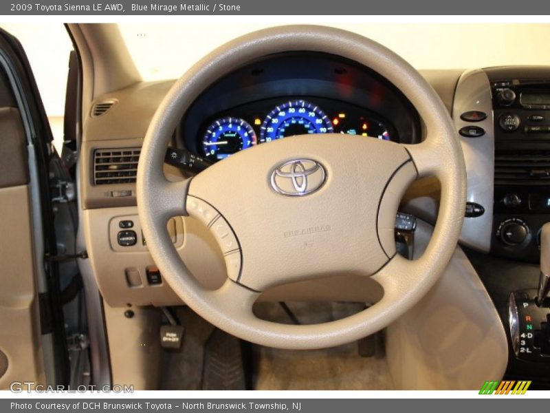 Blue Mirage Metallic / Stone 2009 Toyota Sienna LE AWD