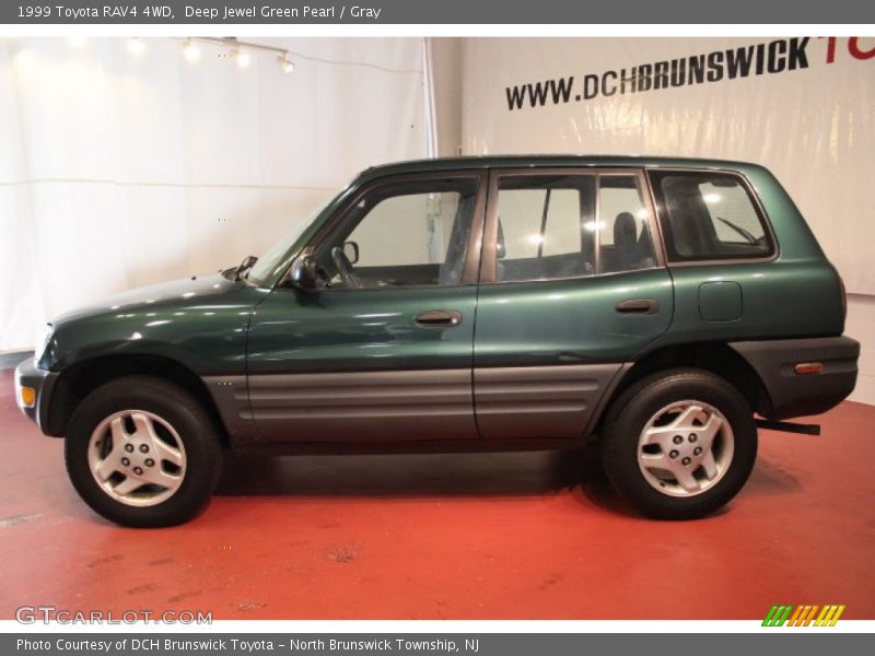 Deep Jewel Green Pearl / Gray 1999 Toyota RAV4 4WD