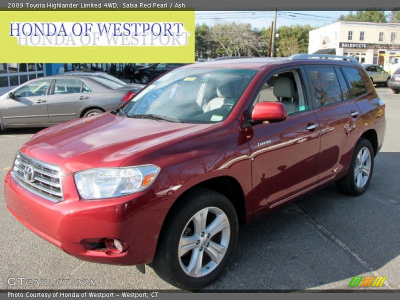 Salsa Red Pearl / Ash 2009 Toyota Highlander Limited 4WD