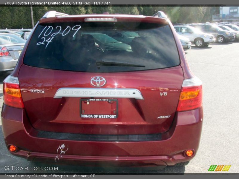 Salsa Red Pearl / Ash 2009 Toyota Highlander Limited 4WD