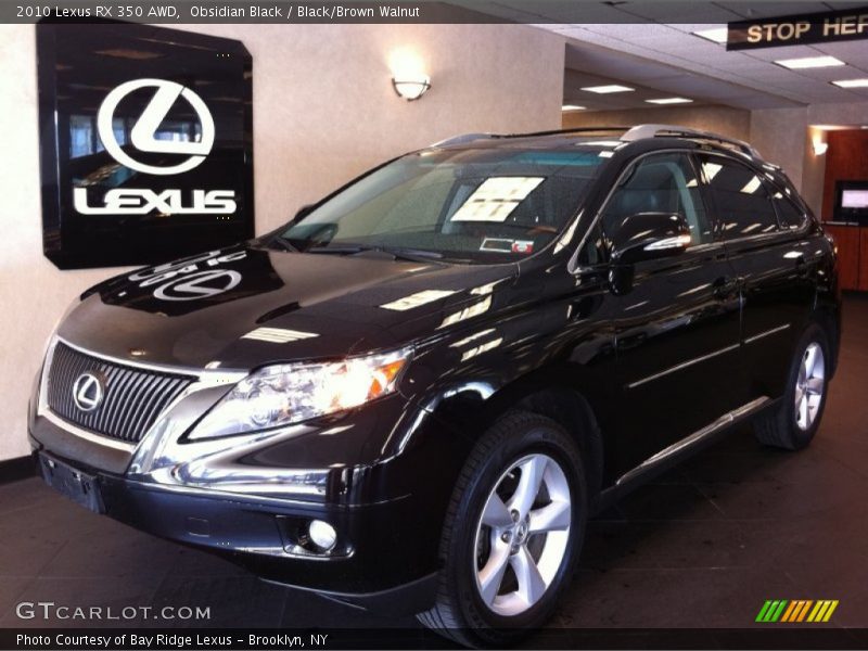 Obsidian Black / Black/Brown Walnut 2010 Lexus RX 350 AWD