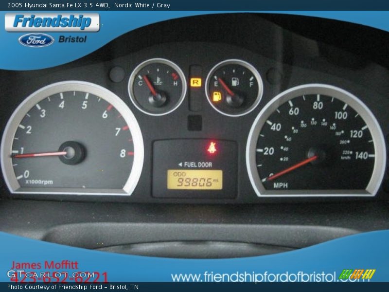Nordic White / Gray 2005 Hyundai Santa Fe LX 3.5 4WD