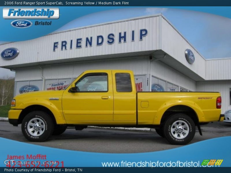 Screaming Yellow / Medium Dark Flint 2006 Ford Ranger Sport SuperCab