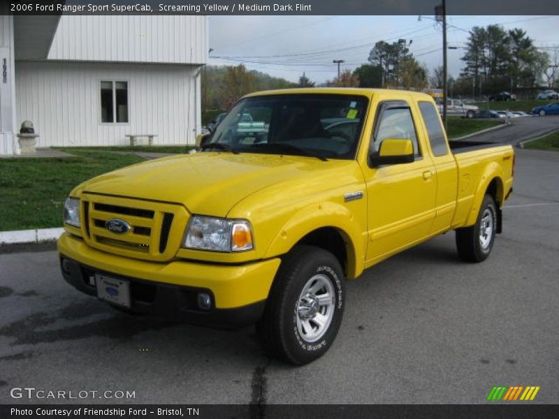 Screaming Yellow / Medium Dark Flint 2006 Ford Ranger Sport SuperCab