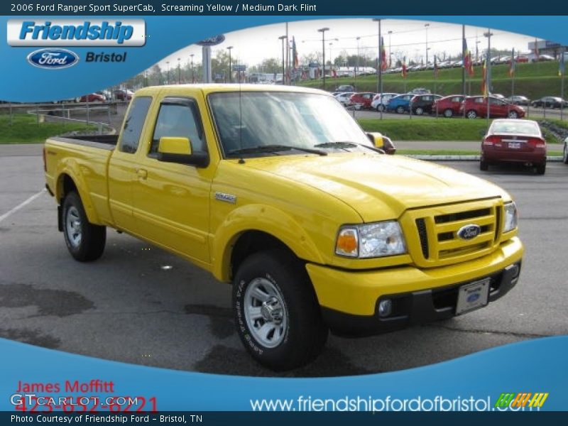 Screaming Yellow / Medium Dark Flint 2006 Ford Ranger Sport SuperCab
