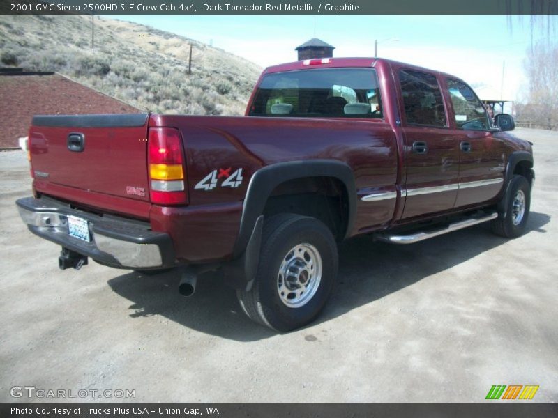 Dark Toreador Red Metallic / Graphite 2001 GMC Sierra 2500HD SLE Crew Cab 4x4