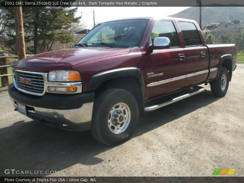 Dark Toreador Red Metallic / Graphite 2001 GMC Sierra 2500HD SLE Crew Cab 4x4