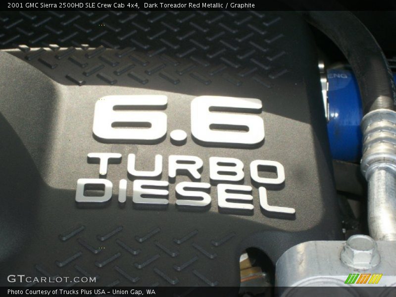 Dark Toreador Red Metallic / Graphite 2001 GMC Sierra 2500HD SLE Crew Cab 4x4