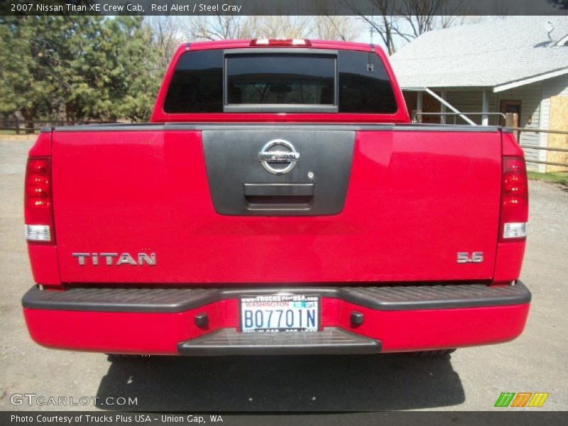 Red Alert / Steel Gray 2007 Nissan Titan XE Crew Cab