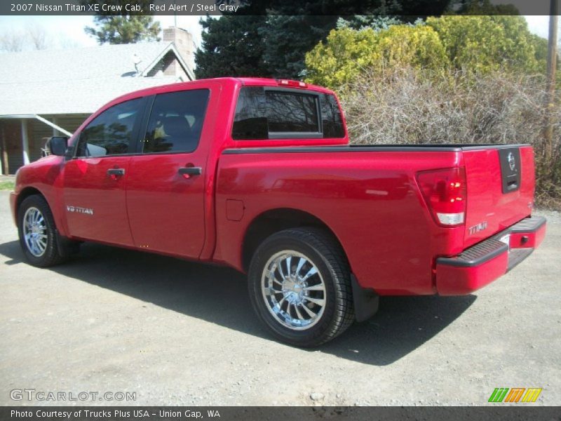 Red Alert / Steel Gray 2007 Nissan Titan XE Crew Cab
