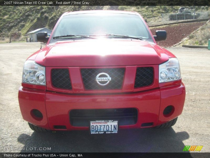 Red Alert / Steel Gray 2007 Nissan Titan XE Crew Cab