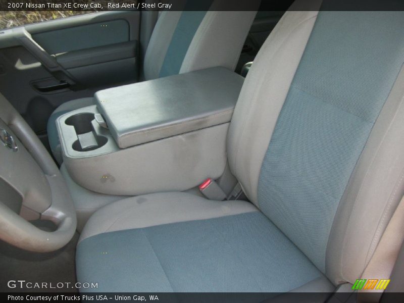 Red Alert / Steel Gray 2007 Nissan Titan XE Crew Cab