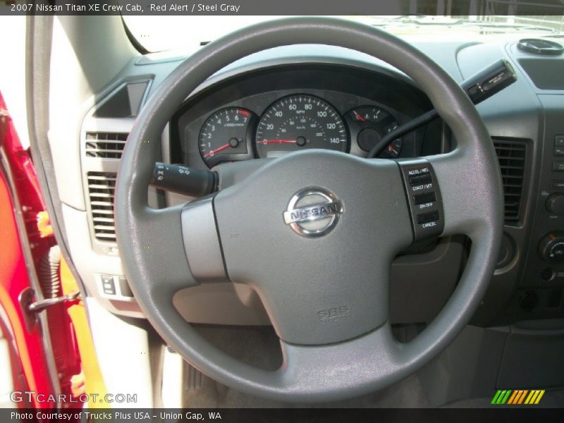 Red Alert / Steel Gray 2007 Nissan Titan XE Crew Cab