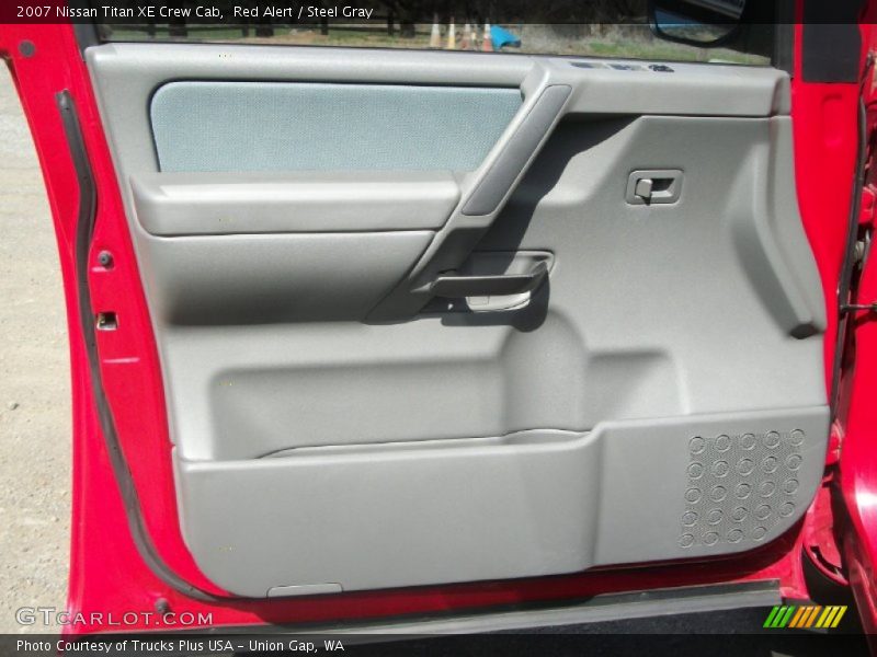 Red Alert / Steel Gray 2007 Nissan Titan XE Crew Cab