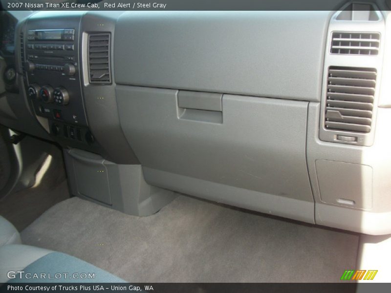 Red Alert / Steel Gray 2007 Nissan Titan XE Crew Cab