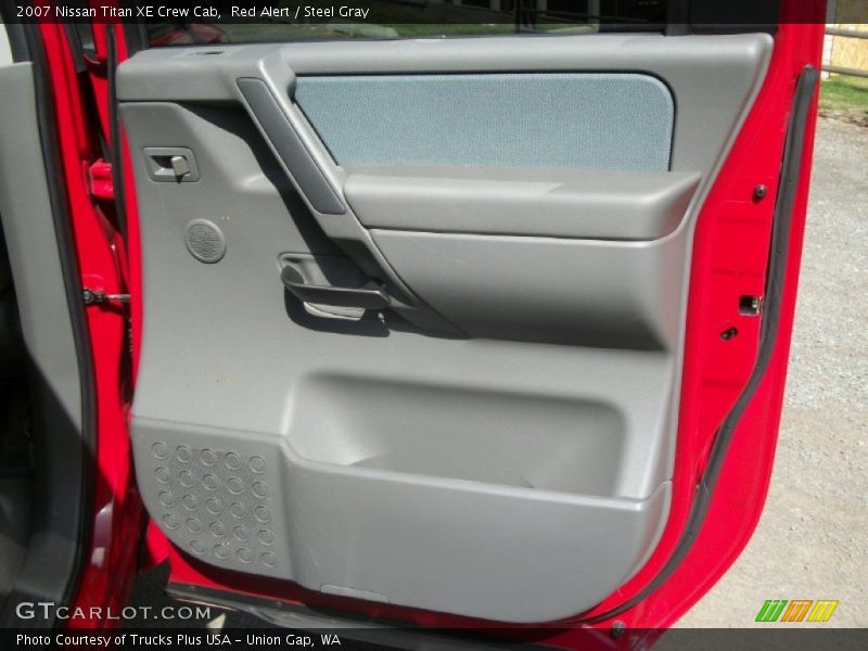 Red Alert / Steel Gray 2007 Nissan Titan XE Crew Cab