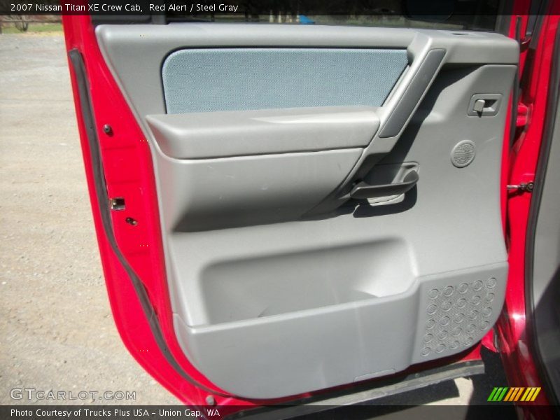 Red Alert / Steel Gray 2007 Nissan Titan XE Crew Cab
