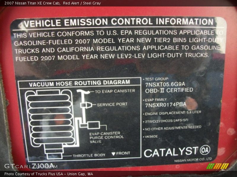 Red Alert / Steel Gray 2007 Nissan Titan XE Crew Cab