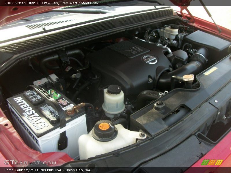 Red Alert / Steel Gray 2007 Nissan Titan XE Crew Cab