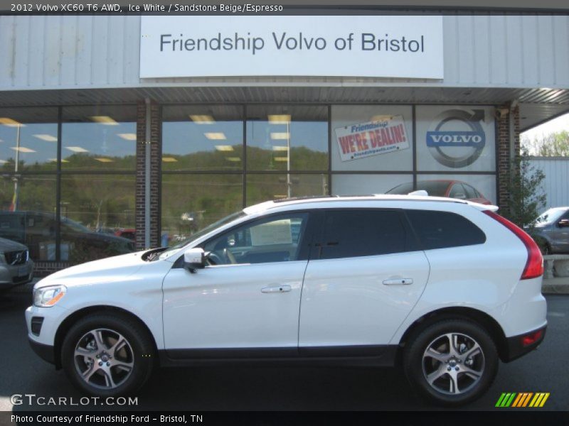 Ice White / Sandstone Beige/Espresso 2012 Volvo XC60 T6 AWD