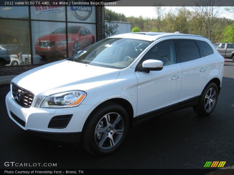 Ice White / Sandstone Beige/Espresso 2012 Volvo XC60 T6 AWD