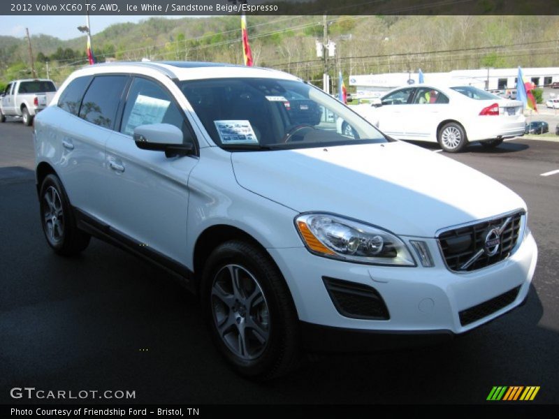 Ice White / Sandstone Beige/Espresso 2012 Volvo XC60 T6 AWD