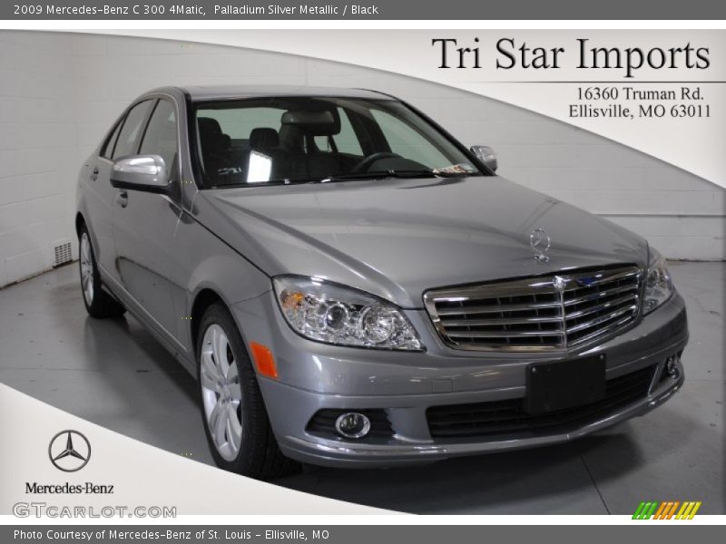 Palladium Silver Metallic / Black 2009 Mercedes-Benz C 300 4Matic
