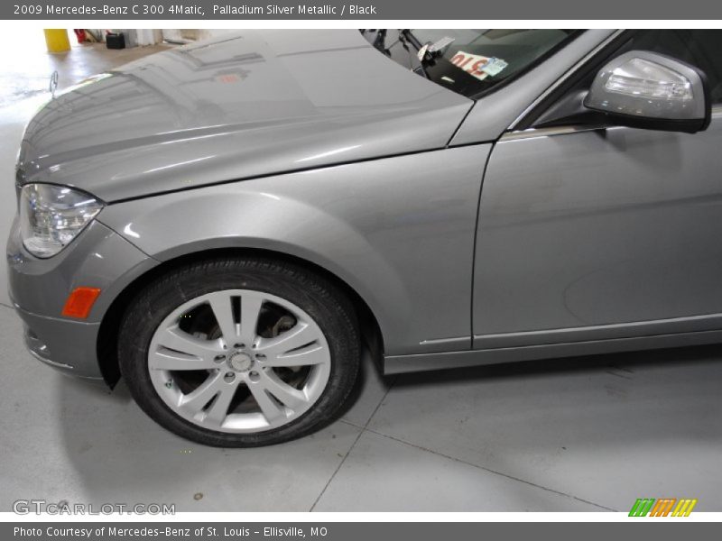 Palladium Silver Metallic / Black 2009 Mercedes-Benz C 300 4Matic