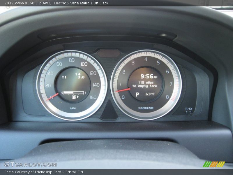 Electric Silver Metallic / Off Black 2012 Volvo XC60 3.2 AWD