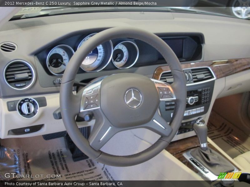 Sapphire Grey Metallic / Almond Beige/Mocha 2012 Mercedes-Benz C 250 Luxury