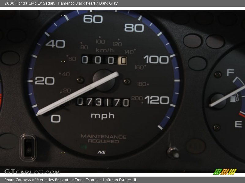 Flamenco Black Pearl / Dark Gray 2000 Honda Civic EX Sedan