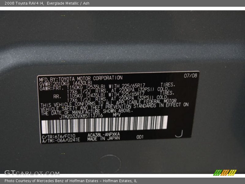 Everglade Metallic / Ash 2008 Toyota RAV4 I4