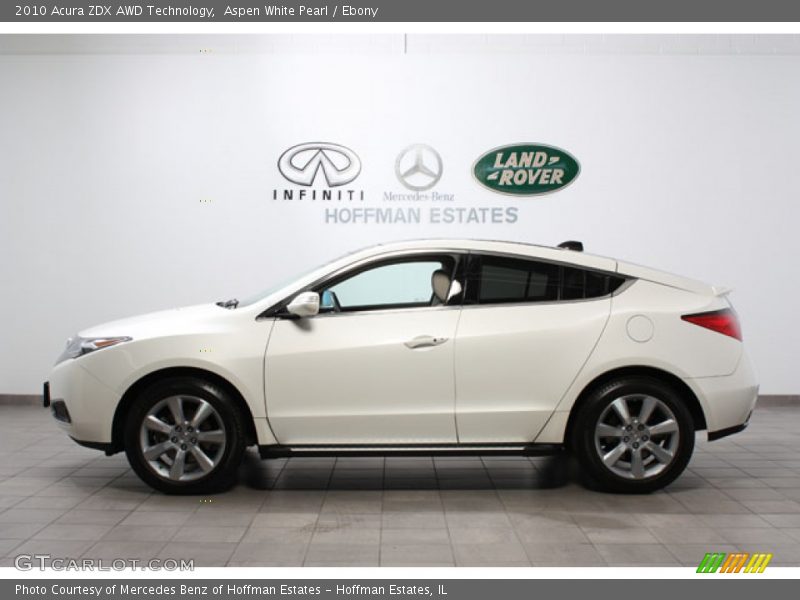 Aspen White Pearl / Ebony 2010 Acura ZDX AWD Technology
